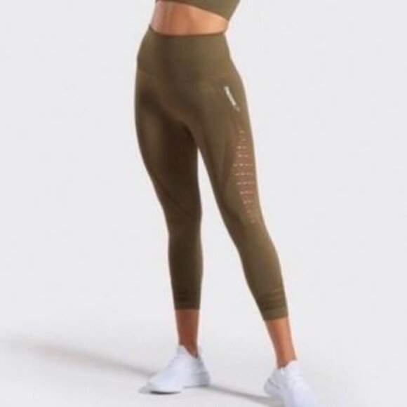 Gymshark | Women's Olive Green Energy Seamless Leggings (Size XXS) - Picture 2 of 11